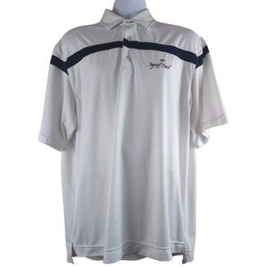 Footjoy Golf Polo Shirt Short Sleeve Stretch Wicking White Black Pullover Button